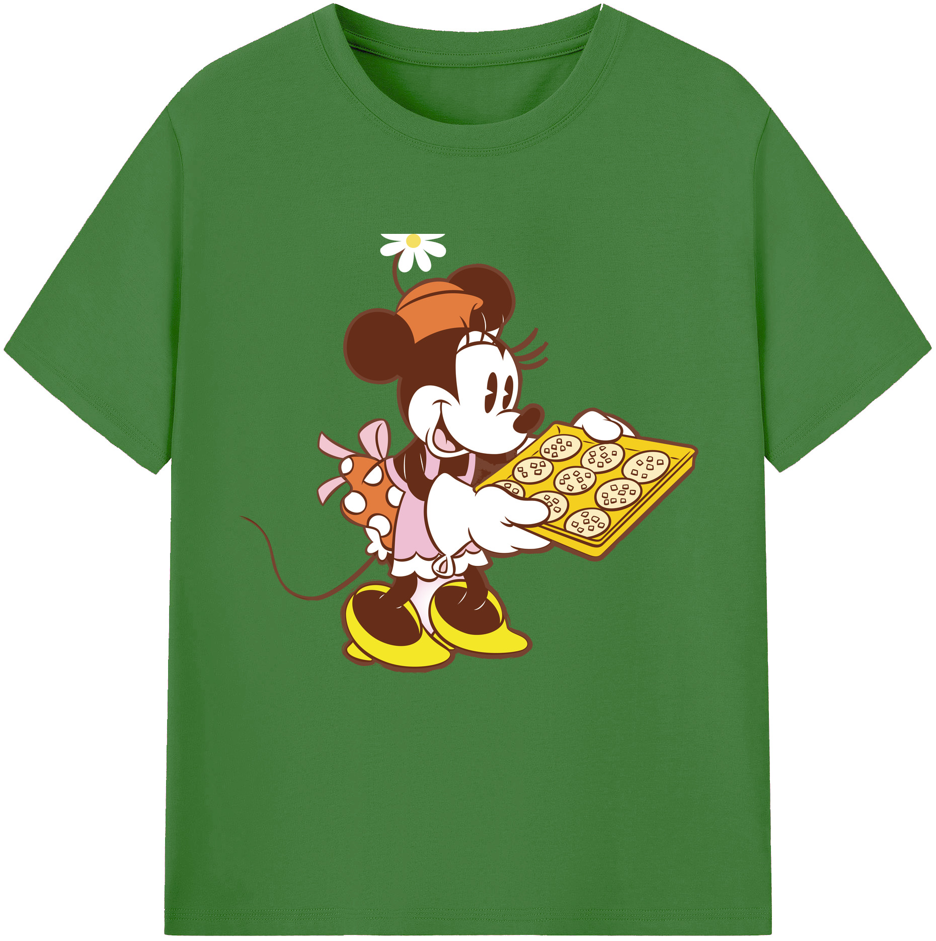 （画像用） ミッキーマウス Mickey Mouse レディースカジュアルプリントTシャツ（綿100％）
